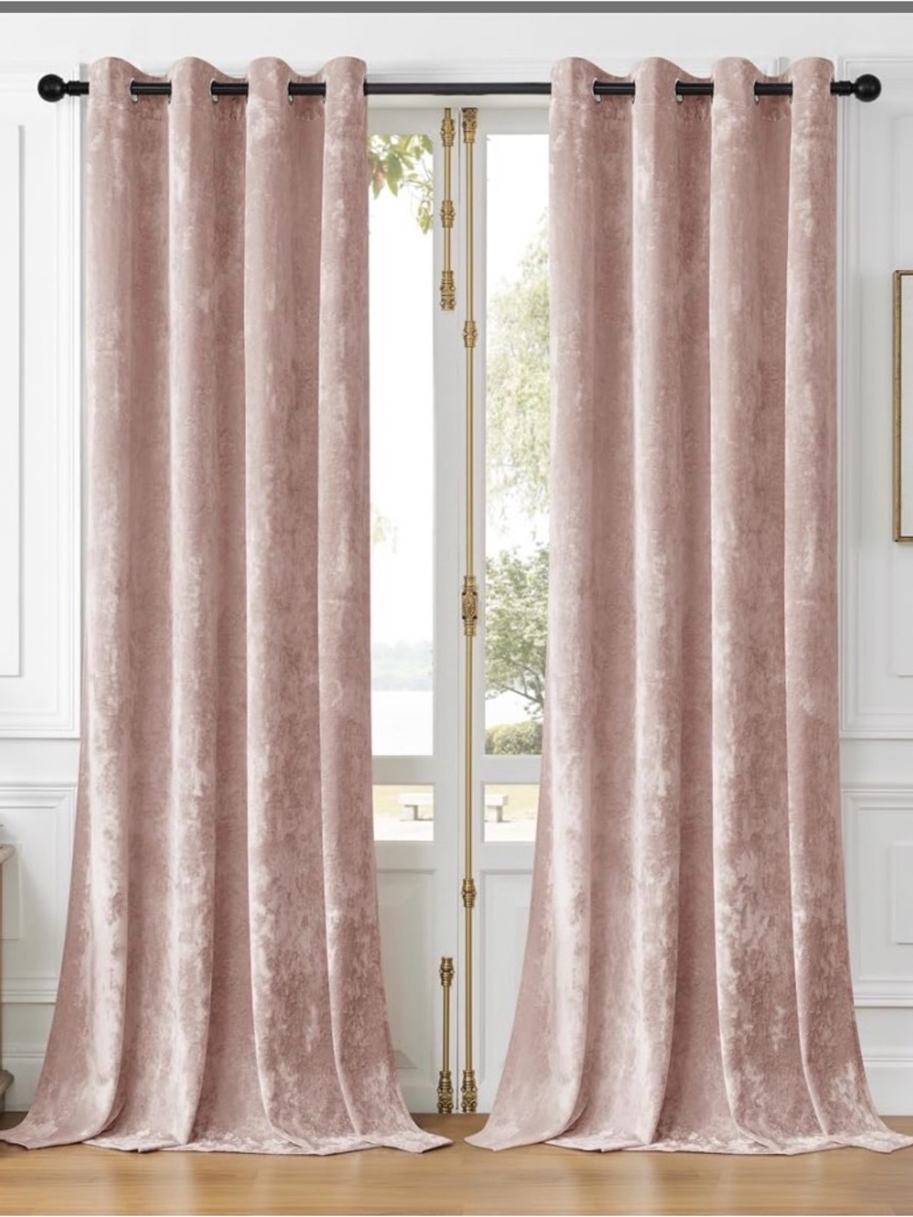 Pink Velvet Grommet Curtains